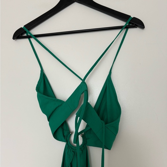 SHEIN Ring Linked Crisscross Green Maxi Dress - Picture 6 of 9
